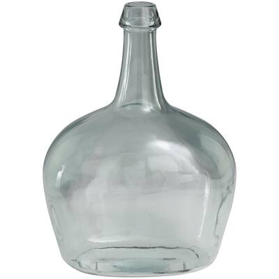 Recycled Glass Handmade Spanish Bottle Neck Decorative Vase - Clear - Roche River Decor