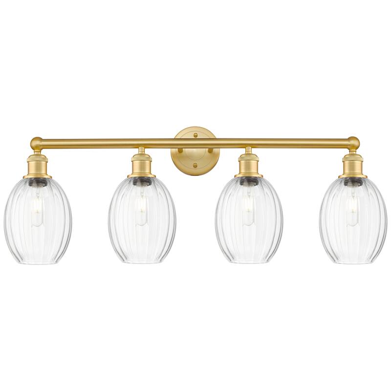 Innovations Lighting Endless Possibilities Edison - Preston - 4 Light 33" Bulb Shade Bath Vanity Light - Clear/Satin Gold