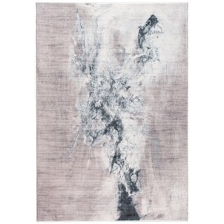 6' x 9' Sand Abstract Splash Modern Area Rug - 3'6