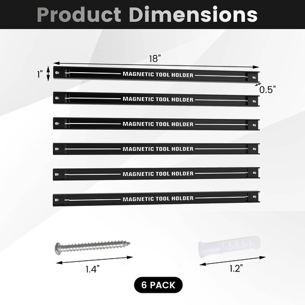Gymax 18'' Magnetic Tool Holder Strip w/ Mounting Screws Space