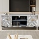 preview thumbnail 15 of 20, Mirrored Doors TV Stand for 65 inch TV M Shape Sparkling Mirror Doors