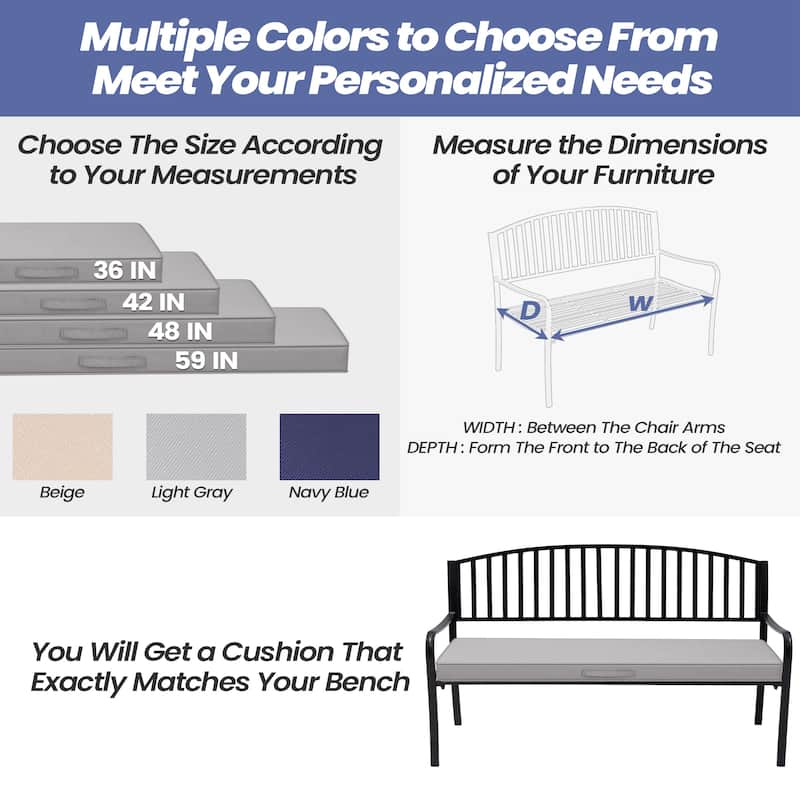 Outdoor Settee Bench Seat Cushion Patio Swing Cushion Loveseat Cushion