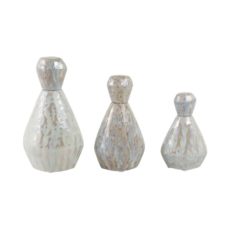 Stoneware Decorative Vases Contemporary Minimalist Sleek (Set of 3)