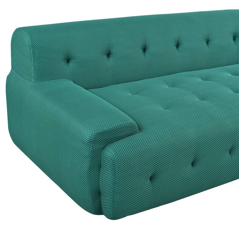 107" Polyester Mesh L-Shaped Modular Sectional Sofa with Deep Seat & Pocket Springs