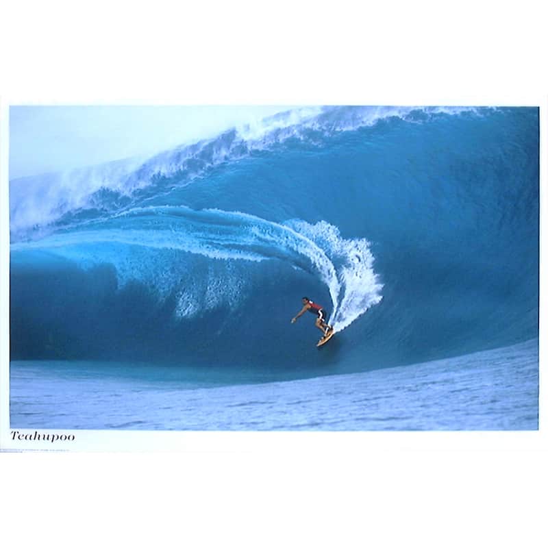 Teahupoo Surf Art Poster - 24 x 36 Inch