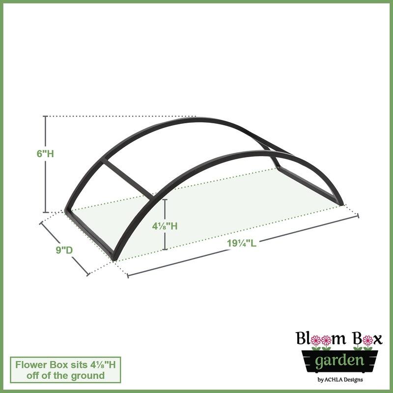 Achla Designs 24" W Medium Galvanized Steel/Wrought Iron Indoor Oudoor Bloom Box Garden Growing Kit With Odette Stand