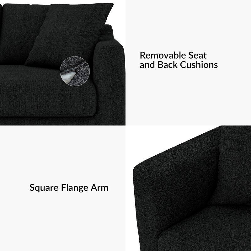 Riccardo 85" Modern Slipcovered Sofa with Square Flange Arm by HULALA HOME