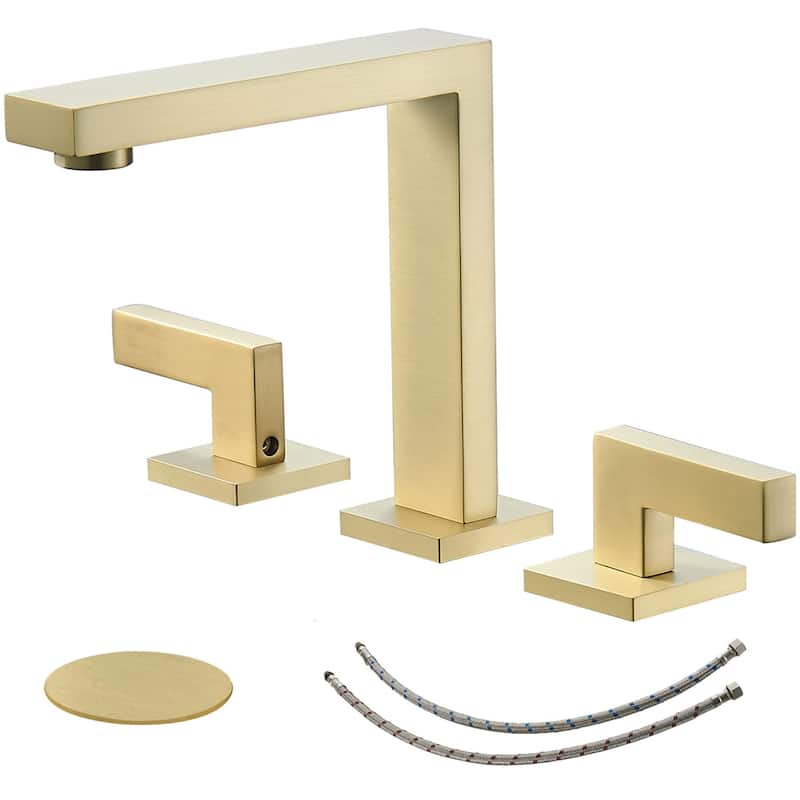 8-Inch Widespread Bathroom Faucet With Drain Assembly 3 Holes Bathroom Sink Faucets Double Handle Modern Vanity Basin Taps
