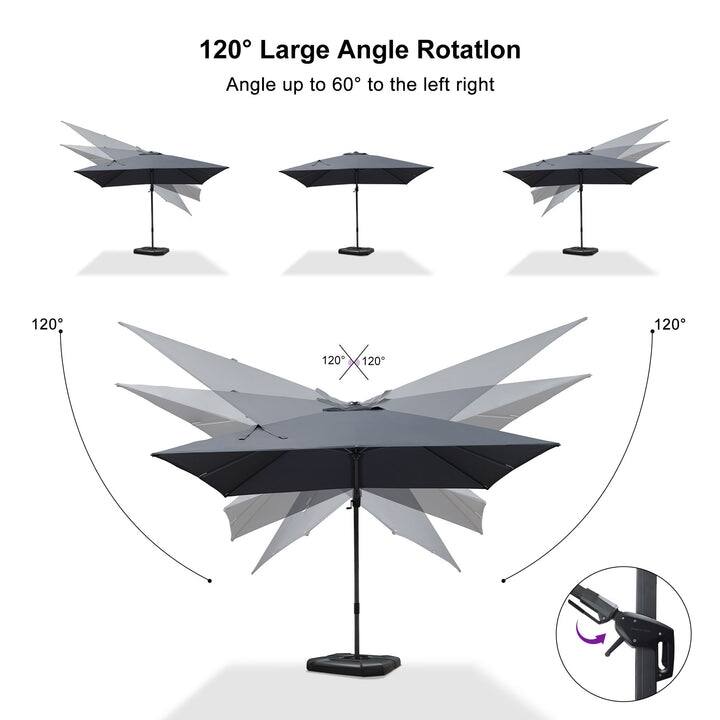 PURPLE LEAF 10 ft Left-right Tilting Patio Cantilever Umbrella with 360-degree Rotation