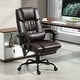 preview thumbnail 28 of 63, Vinsetto Office Desk Chair Recliner, Height Adjustable Movable Lumbar Support with 6-Point Vibrating Massage Brown