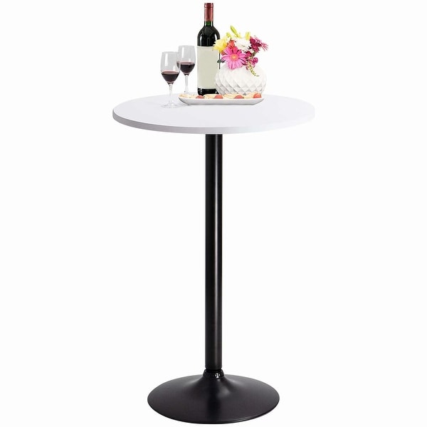 Homall Bistro Pub Table Round Bar Height Cocktail Table Metal Base