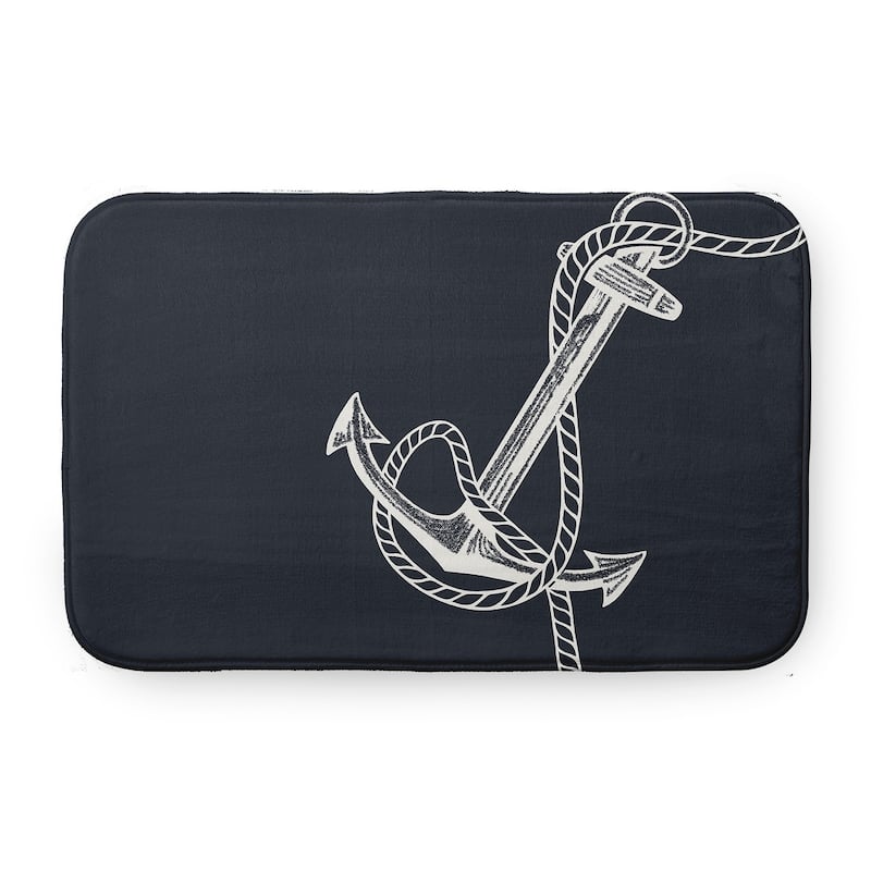 Anchored Bathmat - 34" x 21" - Shark Blue