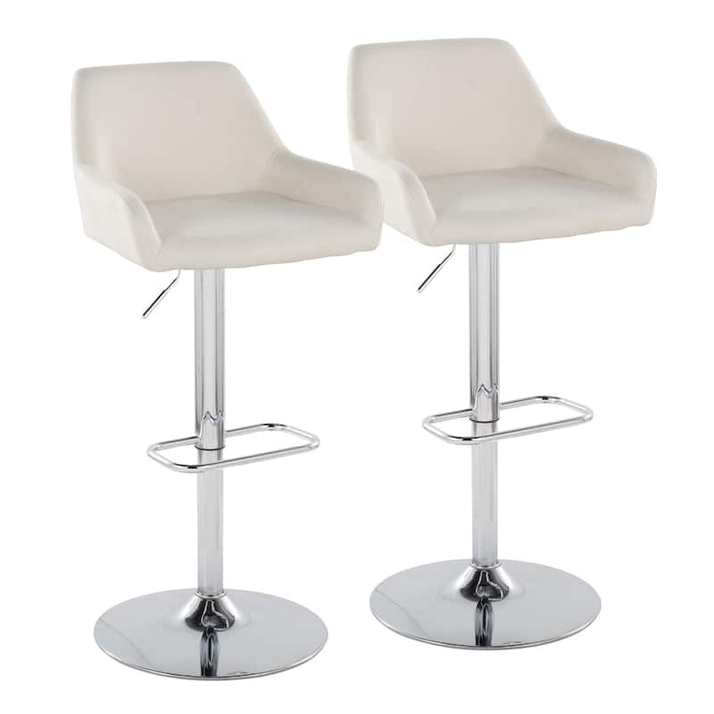 Porch & Den Galotti Adjustable Bar Stool with Rounded Rectangle Footrest (Set of 2)