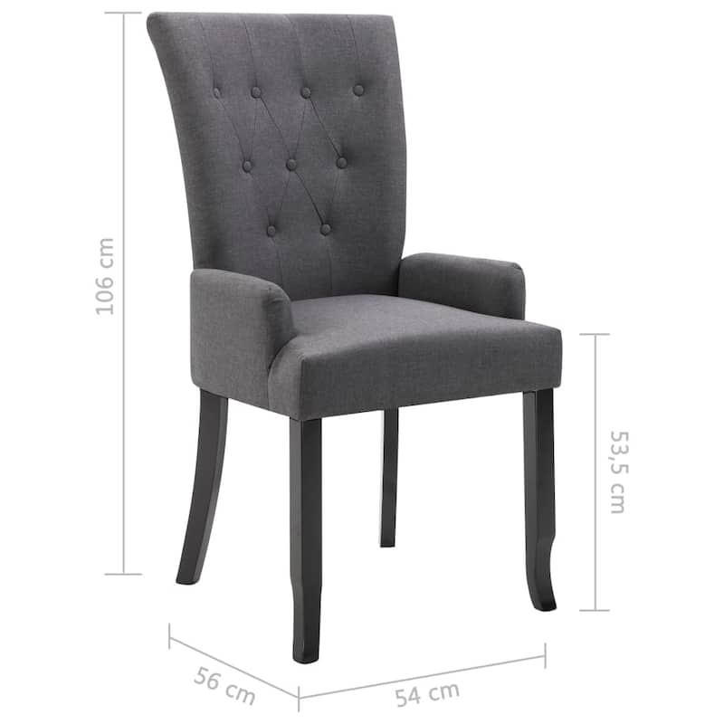 vidaXL Dining Chairs with Armrests 1/2/4/6 pcs Multicolor Fabric - 21.3" x 22" x 41.7"