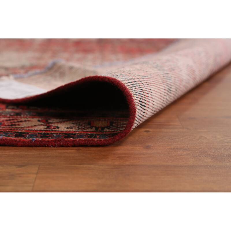 Hand Knotted Oriental 100% Wool Carpet Traditional Geometric Red Botemir Area Rug - 6' 7'' X 4' 2''