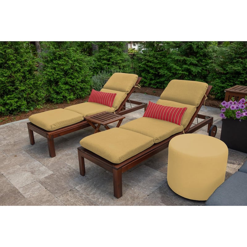 Sunbrella Stripe Fabric 1-Piece Indoor/Outdoor Lumbar Pillow, 22"W x 9"L, Maxim Classic - 22"W x 9"L