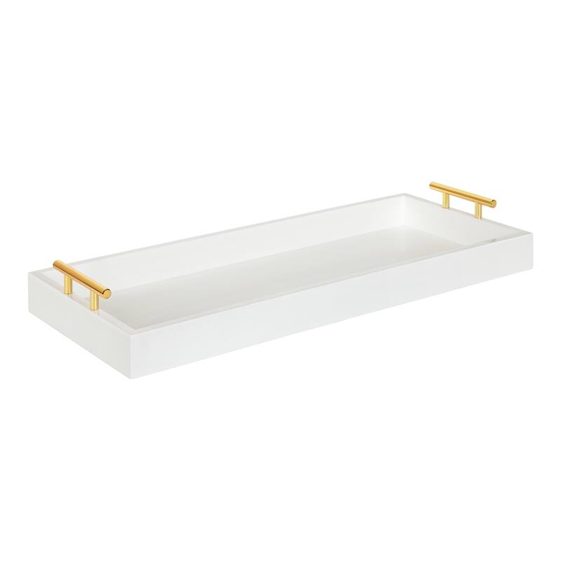 Kate and Laurel Lipton Narrow Rectangle Wood Accent Tray - 10x24