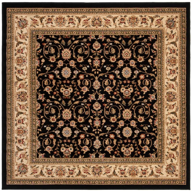 SAFAVIEH Lyndhurst Mihaiela Traditional Oriental Rug - 6' Square - Black/Ivory