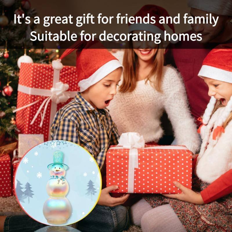 LED Snowman Table Light - Christmas Decor with Hat & Scarf, Battery Operated Holiday Night Light Blue - N/A