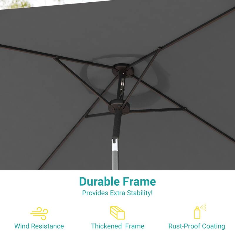 BONOSUKI 6.5x6.5Ft Patio Market Umbrella Weather-Resistant Frame