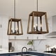 preview thumbnail 2 of 2, Rustic Farmhouse Geometric Wooden and Black Lantern
