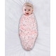 preview thumbnail 2 of 3, The Peanutshell Pink Floral Stars Swaddles, 3-Pack, Medium/Large