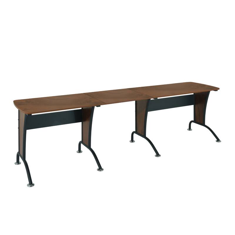 Contemporary L-Shaped Desk with Flexible Configuration, Woodgrain Finish, and Steel Frame for Home or Team Workspaces