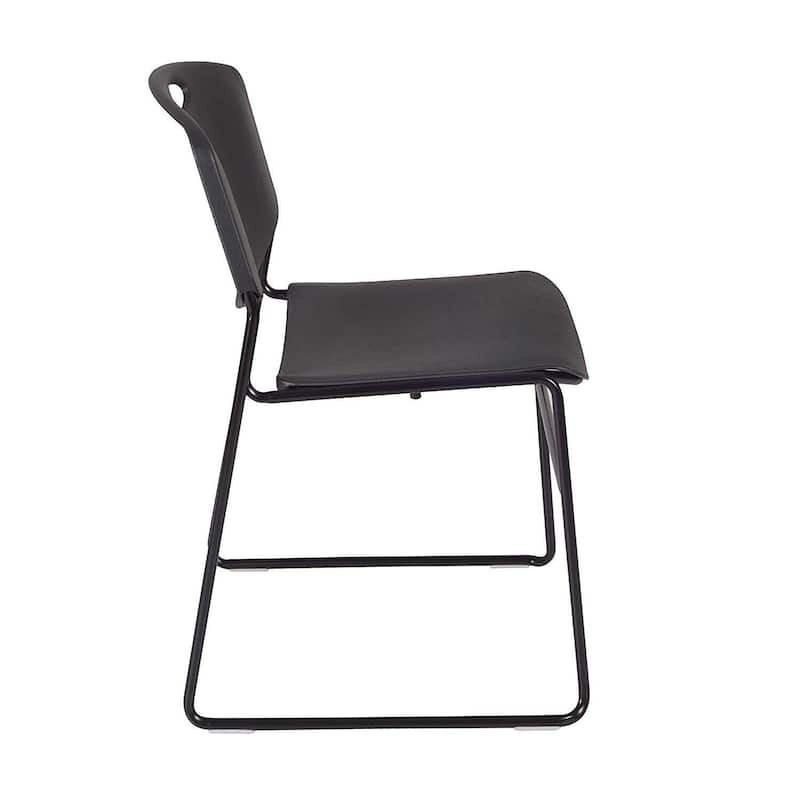 36" Square Breakroom Table- Grey & 4 Stack Chairs- Black - Grey, Black - 36
