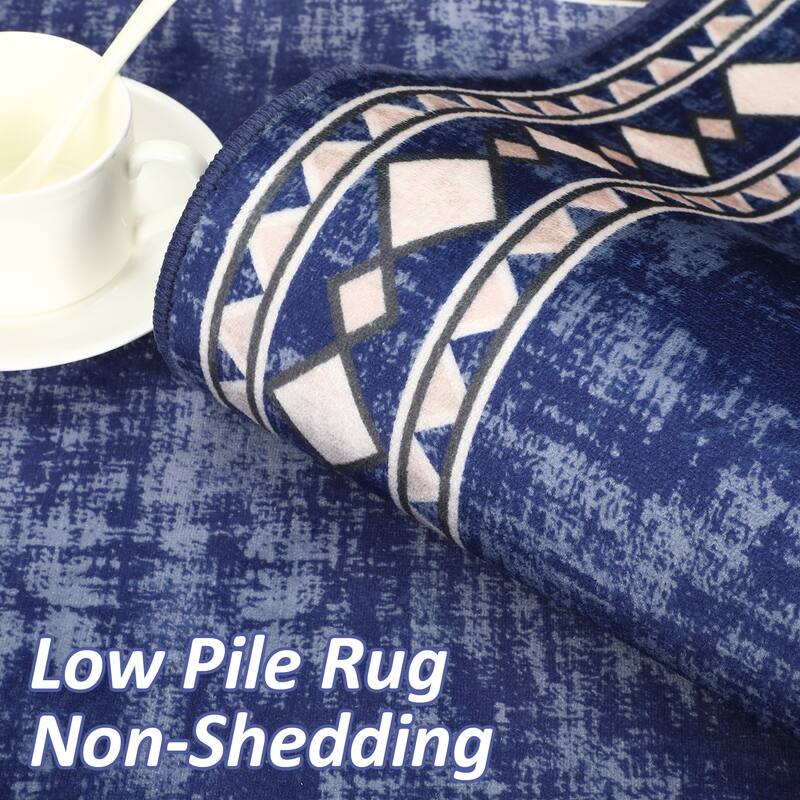 Garvee Machine Washable Rug Modern Bordered Area Rugs