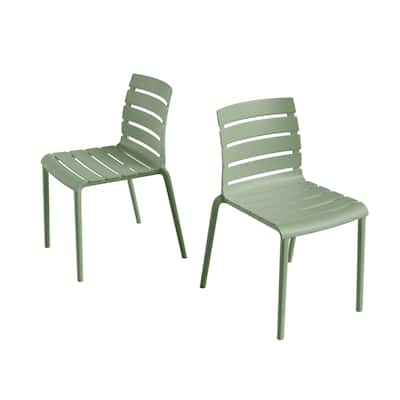 Rylan Stackable Plastic Chair for Indoors or Outdoors - Set of 2