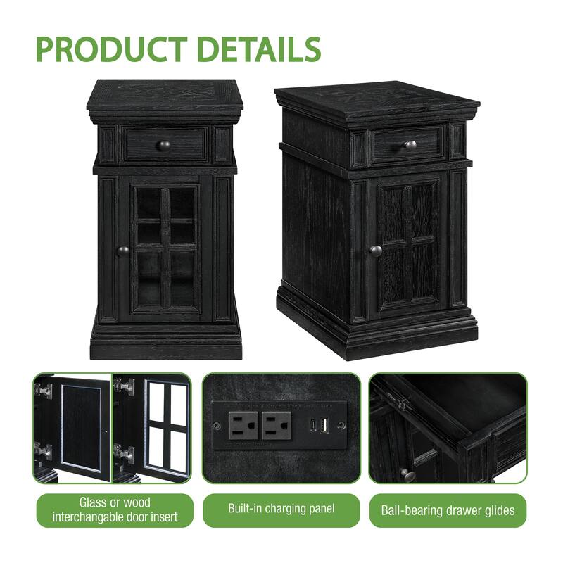 Chair Side Table with Power