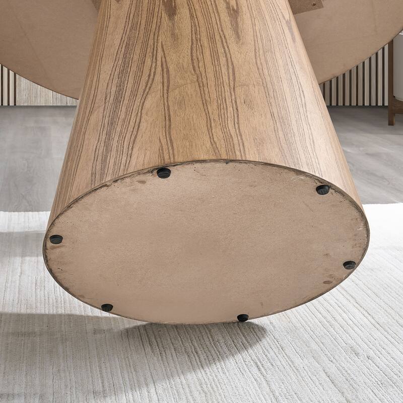 5-piece Wooden Round Dining Table Set Kitchen Table Set with X-shaped Backrest Chairs & Waterproof Tabletop