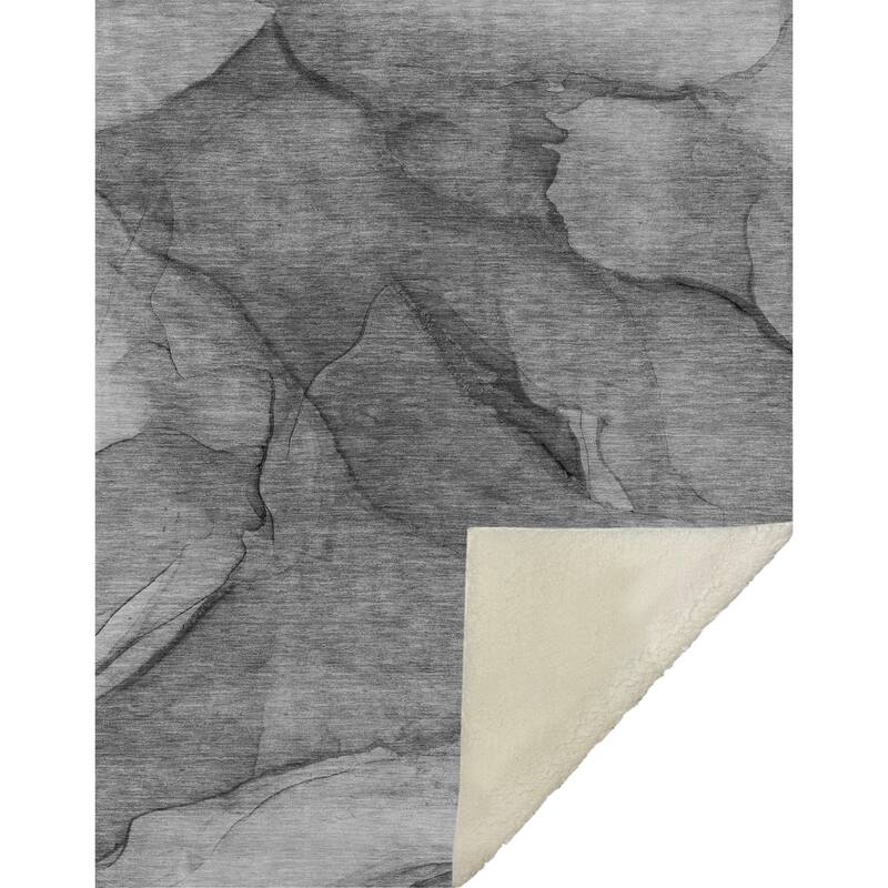 Premium Machine Washable Abstract Modern Sherpa Throw Blanket
