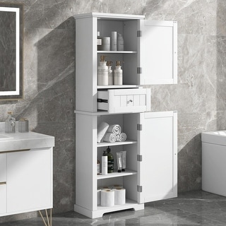 Tall Freestanding Bathroom Storage Cabinet with Drawer - Bed Bath ...