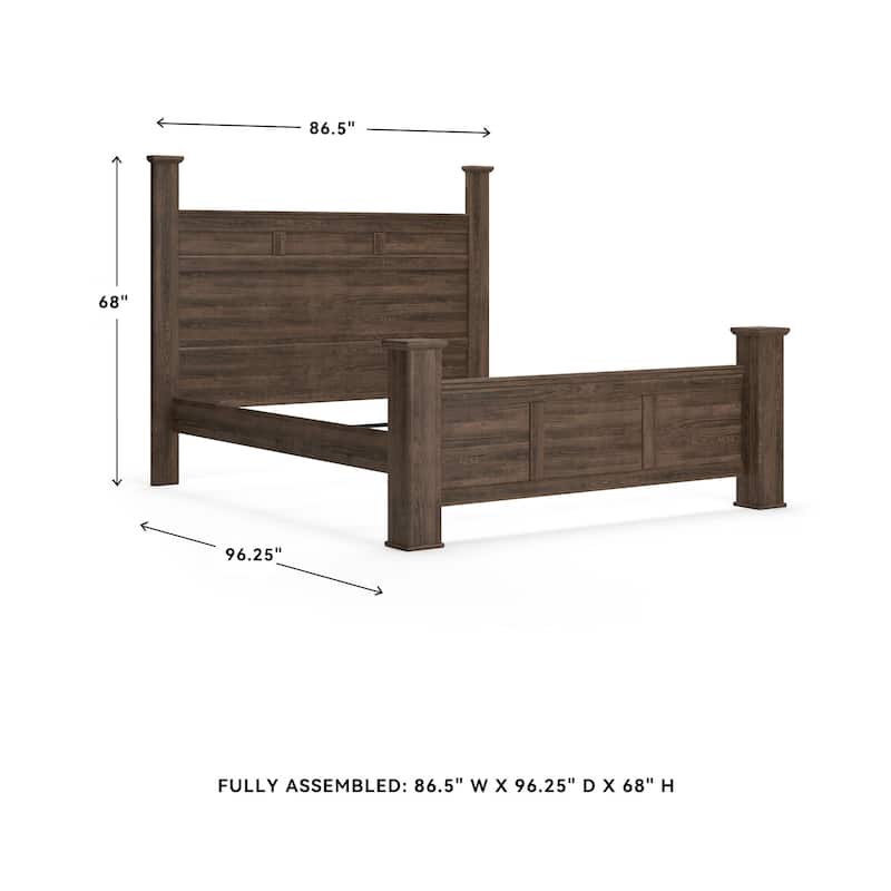 Juararo Dark Brown Poster Bed