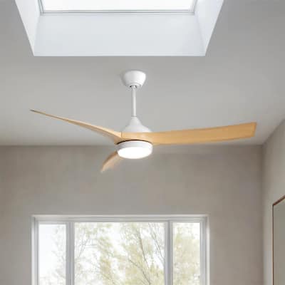 52" Ceiling Fan Light with 18W LED & Remote - 3 ABS Blades, DC Motor