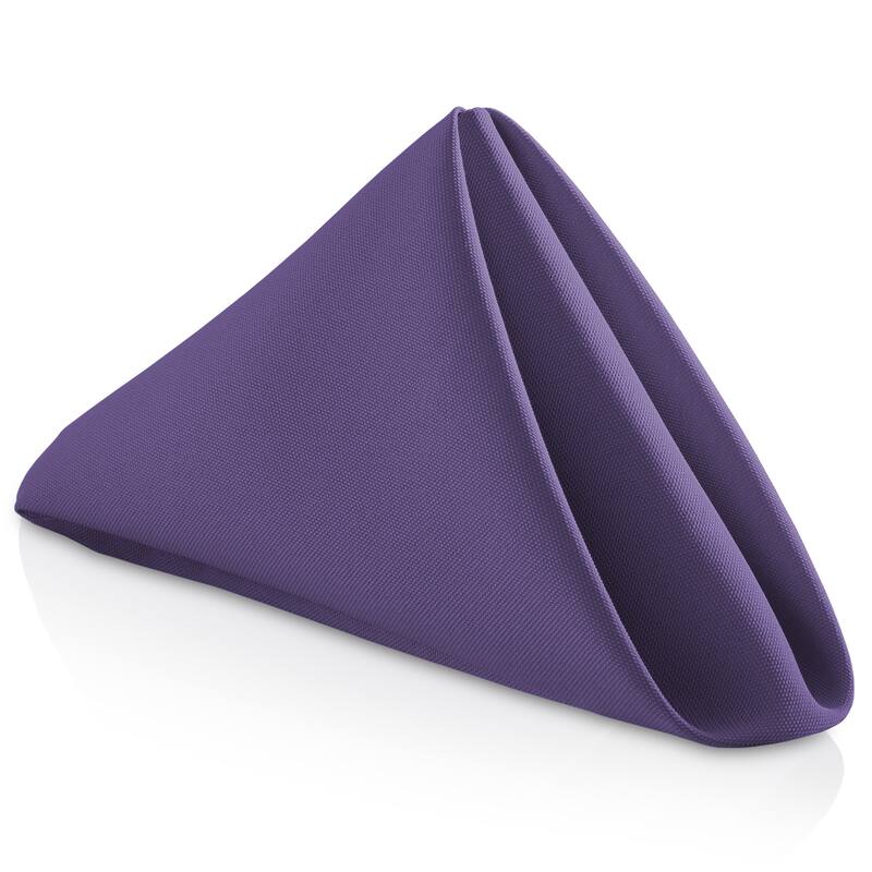 12 Pack 20 Inch Polyester Cloth Dinner Napkins for Party Restaurant - Purple