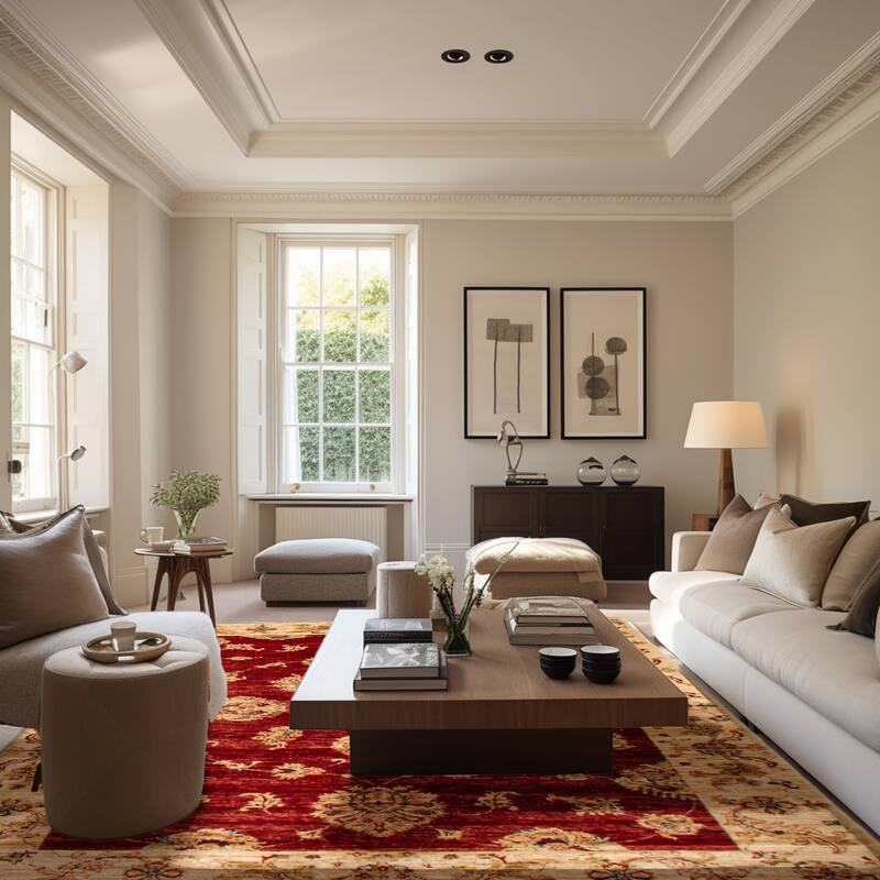 ECARPETGALLERY Hand-knotted Chobi Finest Red Wool Rug - 5'6 x 8'1