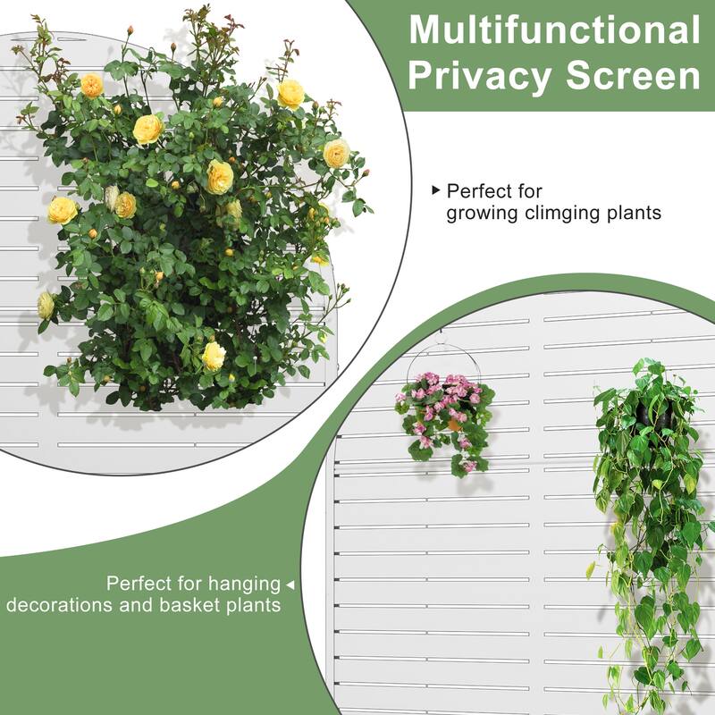 Dovelina 6ft.Outdoor Freestanding Metal Privacy Screen Decorative Garden Fence - 72"x47"