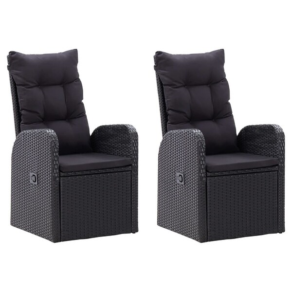 vidaXL Reclining Garden Chairs 2 pcs with Cushions Poly ...