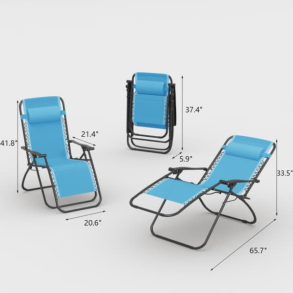 Folding Portable Camp Zero Gravity Chair Reclining Lounge Chair
