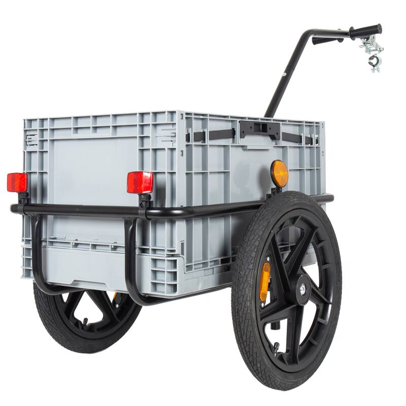 2-in-1 Bike Cargo Trailer with Foldable Storage Box, Bicycle Trailer Quick Release 16" Wheels, 70L Large Capacity