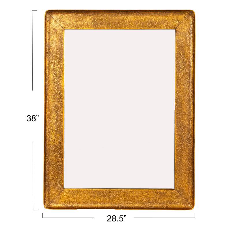 Metal Wall Mirror with Raised Edge Frame - 28.5"L x 1.8"W x 38.0"H