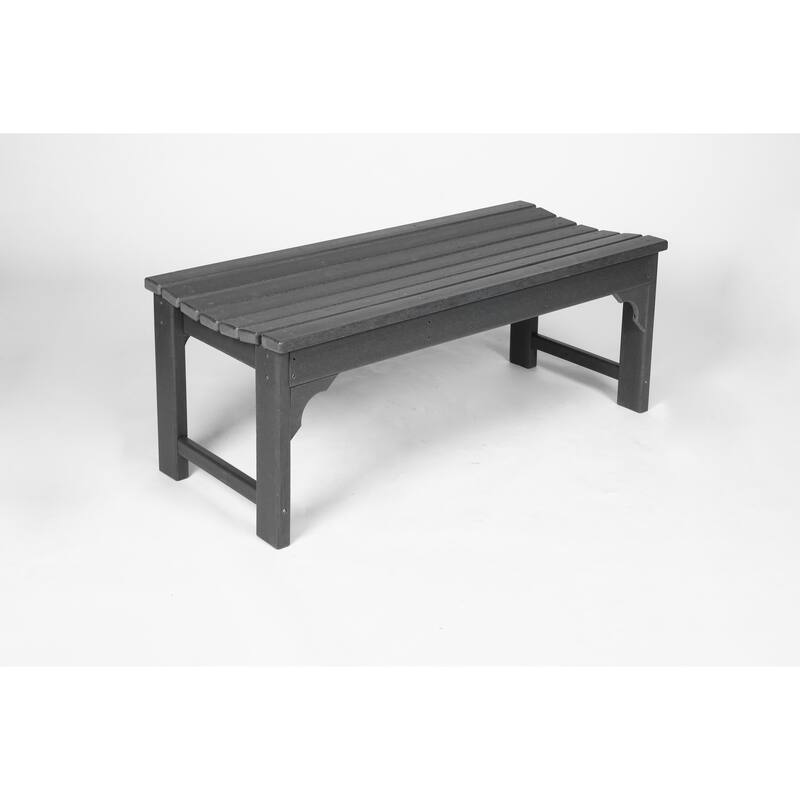 Patio Garden Bench -  Weatherproof Outdoor Seating | Carved Detailing|Gray