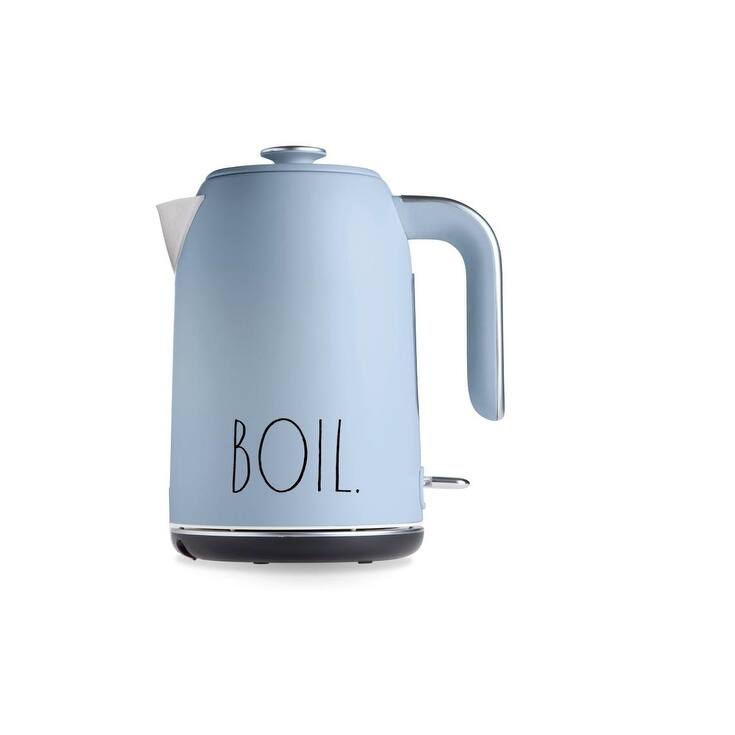 Rae Dunn Electric Hot Water Kettle - Stainless Steel, Swivel Base-Dry Protection, Easy Pour Pitcher, 1.7 Liters - Baby Blue
