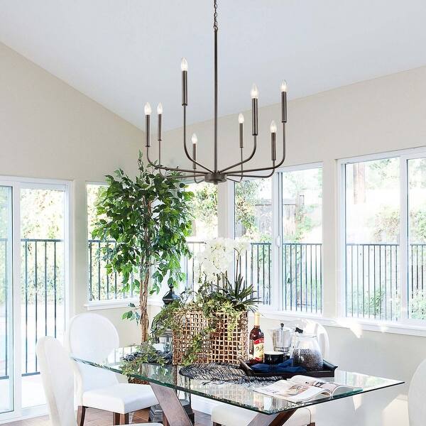 Shop Transitional 8 Lights Hanging Chandelier Pendants For Living