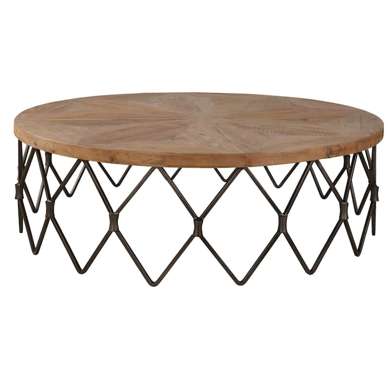 Uttermost 22998 Chain Reaction 54" Wide Iron and Wood Coffee Table