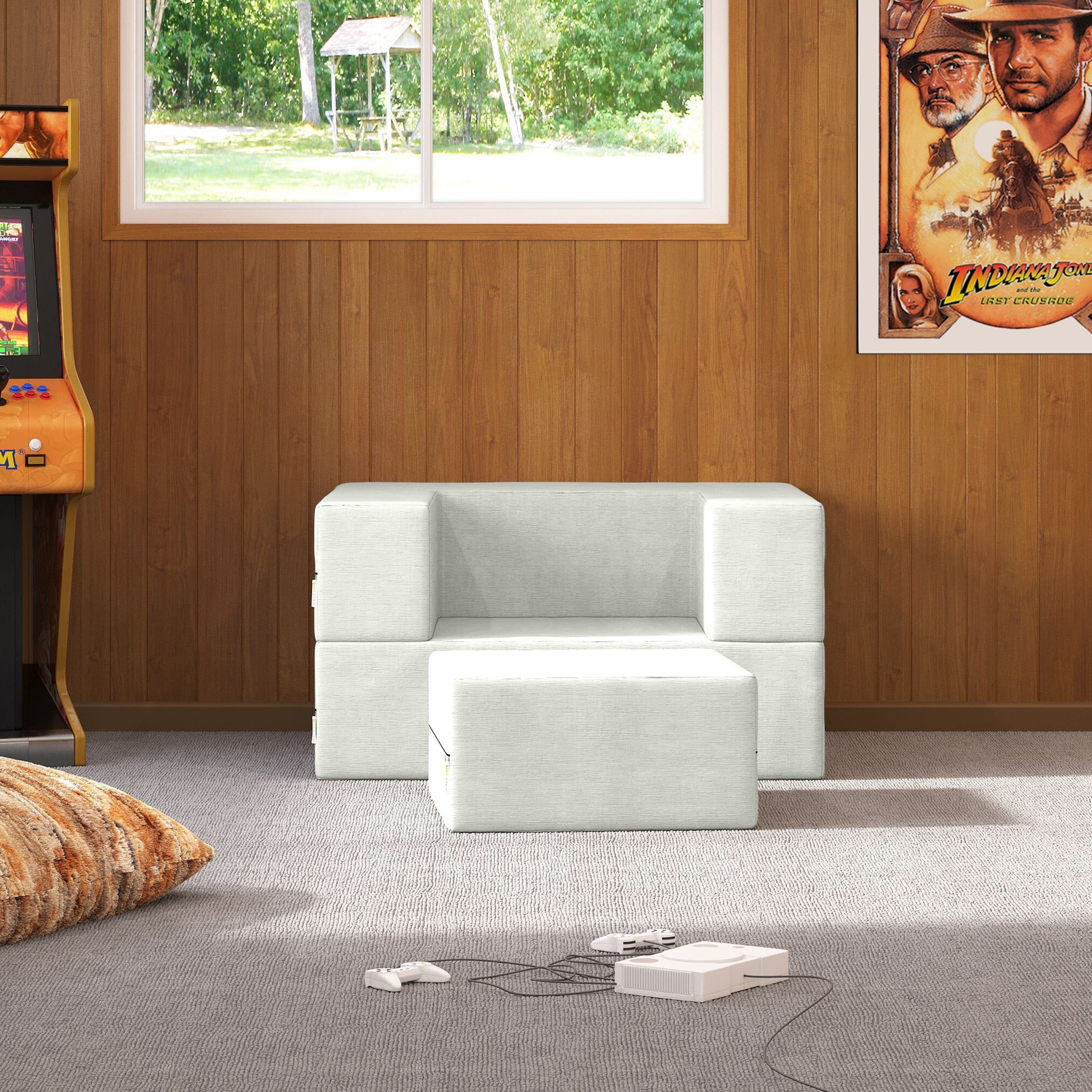 Jaxx Zipline Convertible Sleeper Chair, & Ottoman/ Twin-size Bed