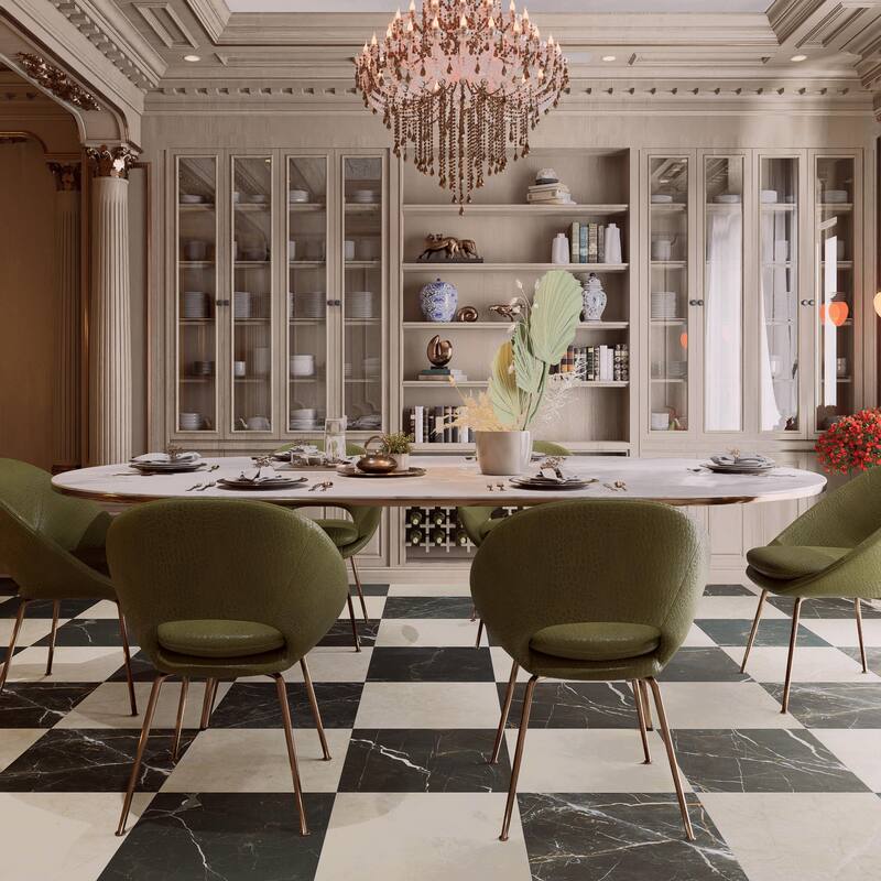 Merola Tile Reve Checker Beige with Noir 23-1/2" x 23-1/2" Porcelain Floor and Wall Tile - Sample Swatch