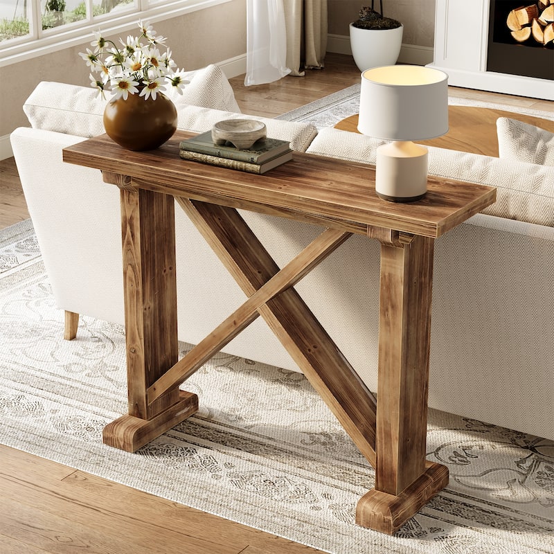 41.3 Inch Farmhouse Solid Wood Console Table for Entryway